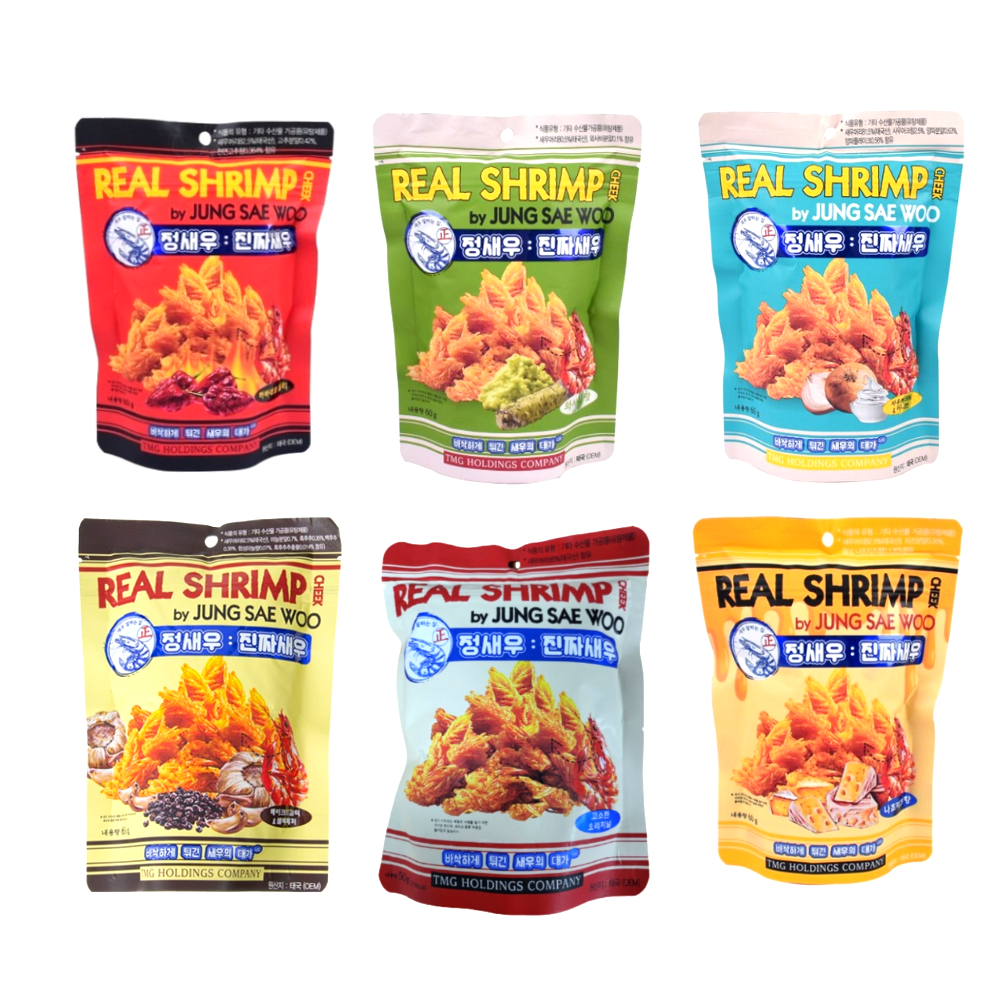 정새우 진짜새우 새우머리 과자 6가지맛세트 